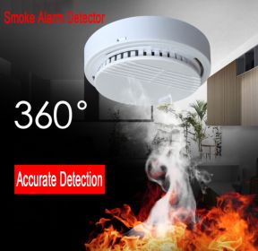 Smoke Detector Fire Gas Alarm Detector With Battery Photoelectric Sensor Alert Warning (Color: White)